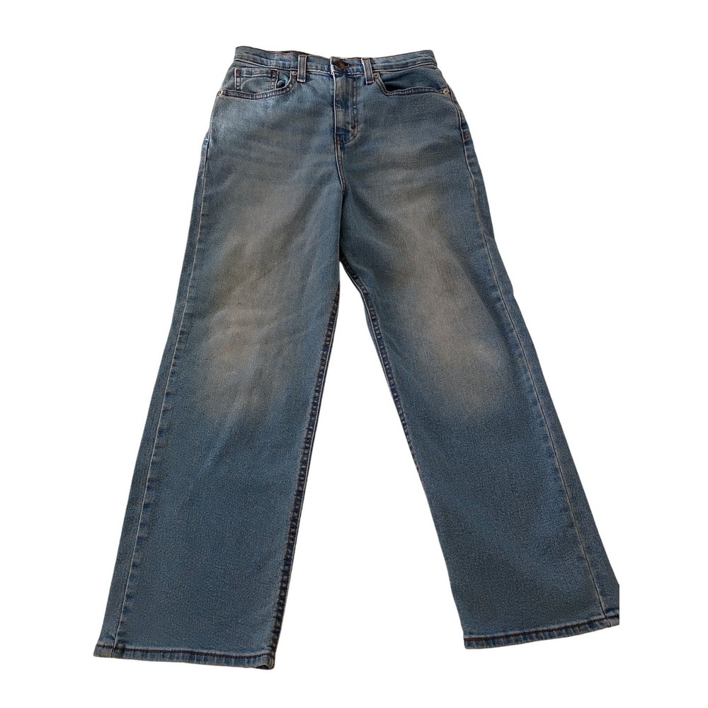 Levi's 501 Straight Leg Jeans Distressed Blue Wash Button Fly Women W25 L30 - Picture 2 of 12
